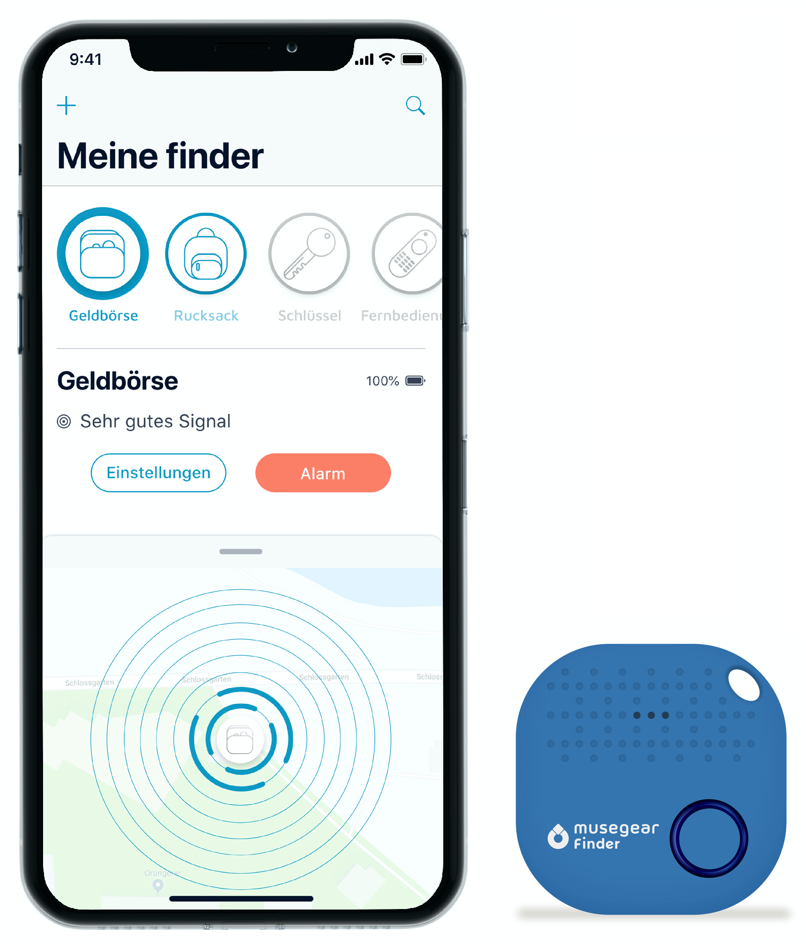musegear finder 2 mit Lederanhänger (marine blau)-1