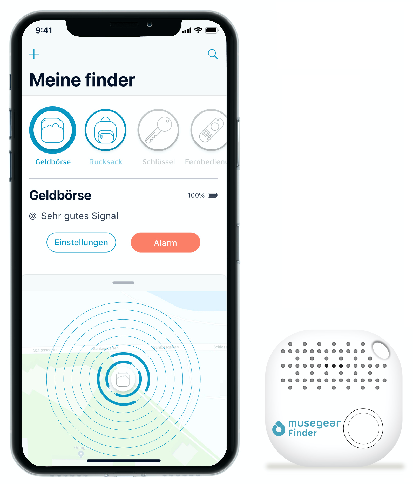 musegear finder 2 mit Lederanhänger (schwarz)-2