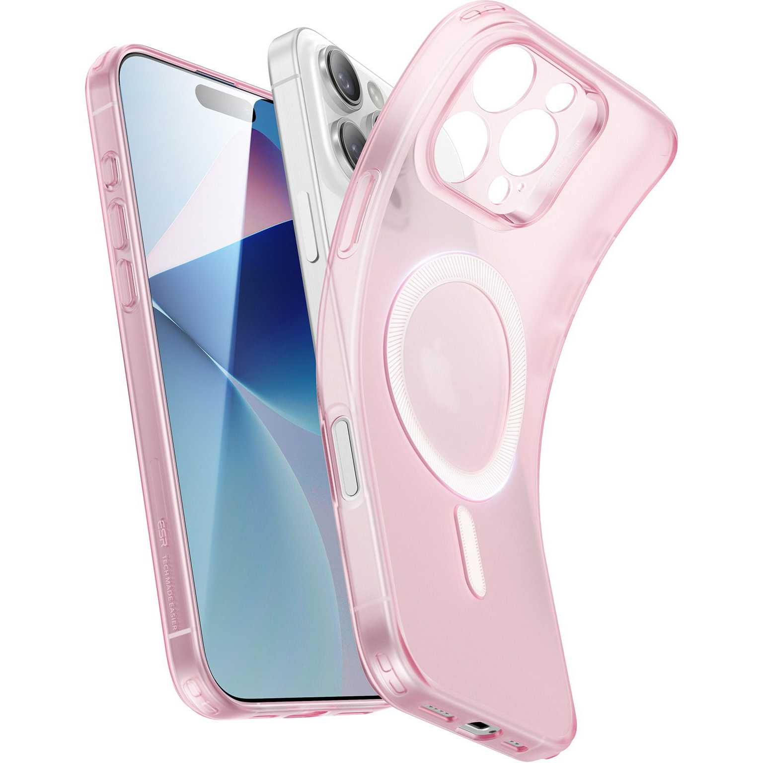 ESR Zero Clear Case (HaloLock) iPhone 16 Pro Max Frosted Pink tok (1A7740301)-0