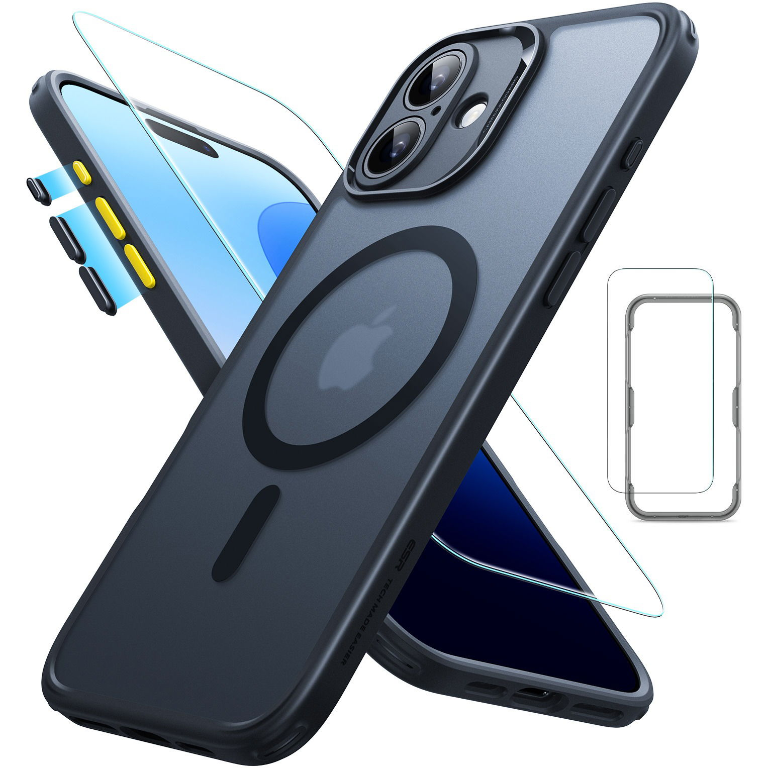 ESR Classic Pro Case (HaloLock) Set iPhone 16 Plus Frosted Black tok (1A7770101)-0