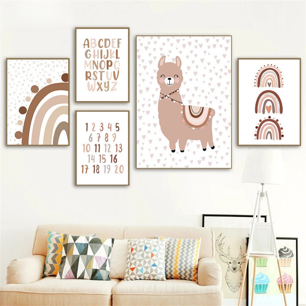 Poster Kinderzimmer Buchstaben Alphabet Boho I Kinderzimmer Bilder I Wand Deko I Kunst Druck I Deko Print I ohne Rahmen-0